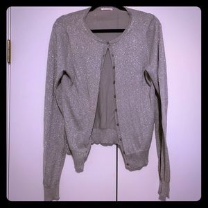 Silver metallic lightweight cardigan